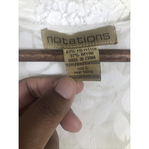 Notations Women's XL BOHO Fairy Cottagecore Open White Floral Lace Cardigan - Picture 5 of 9